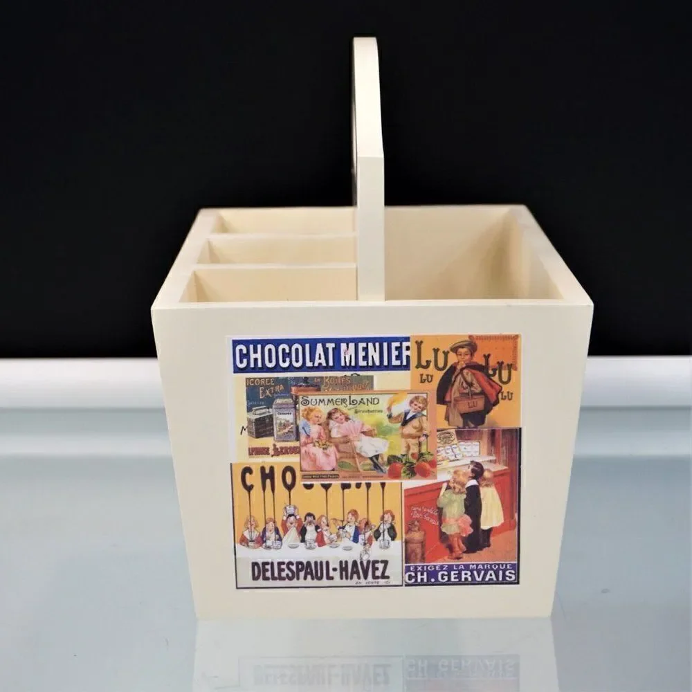 Vintage Look Craft Caddy Carrier Organizer Decoupage Vintage Crafts By Bonnie